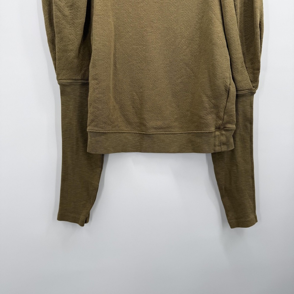 Ulla Johnson Sweatshirt Womens XS Green Puff Sleeve Terry Crewneck Pullover - Picture 3 of 11